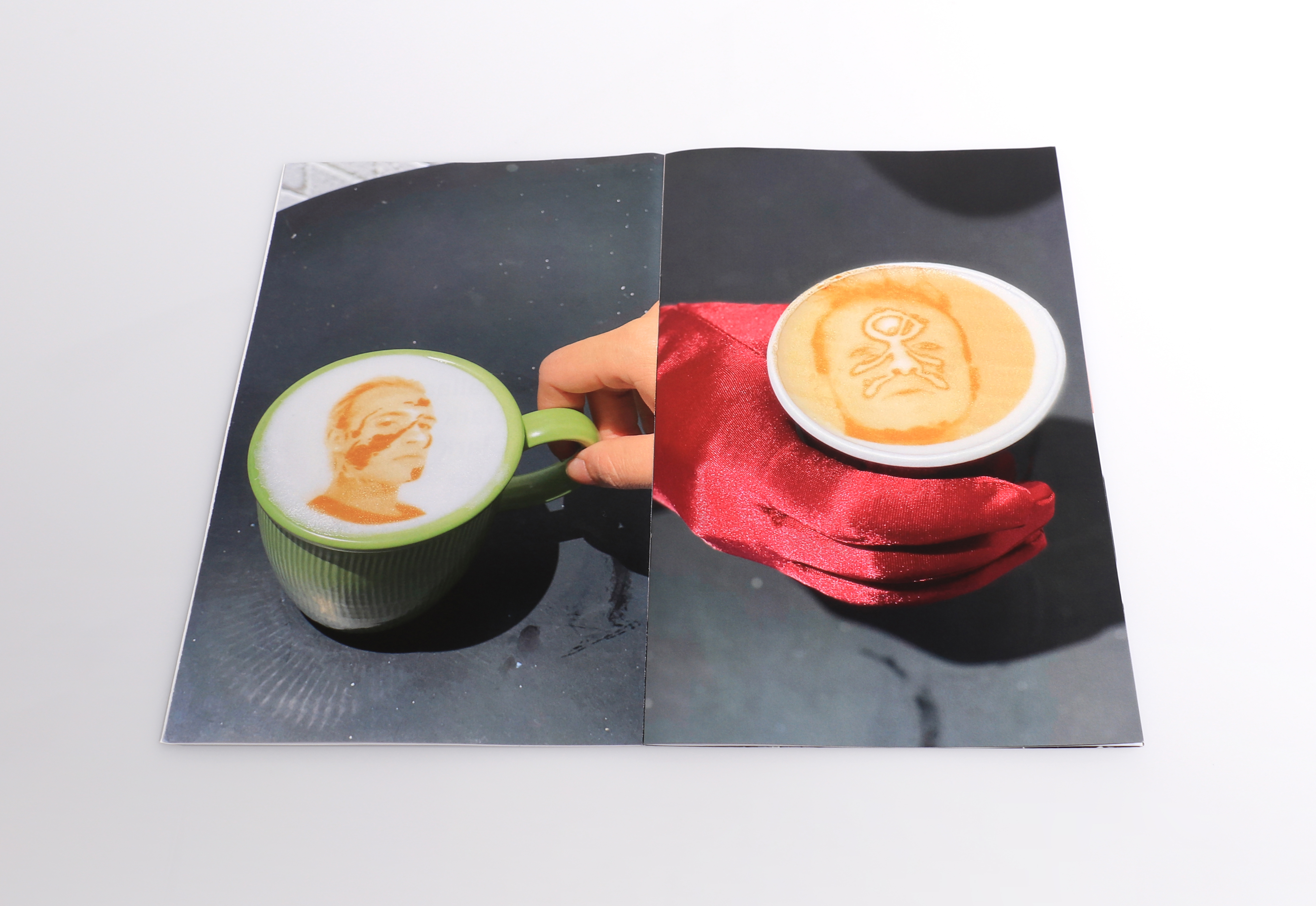 Latte Looks zine centerfold against a white background